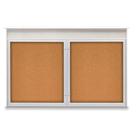 United Visual Products Open Faced Traditional Rounded Corkboard UV647ARC-WHITE-DRKSPR